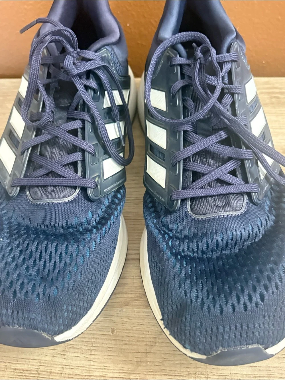 Adidas Mens Navy Blue Mesh EQ21 Run Running Shoes, Men’s Size Medium 13